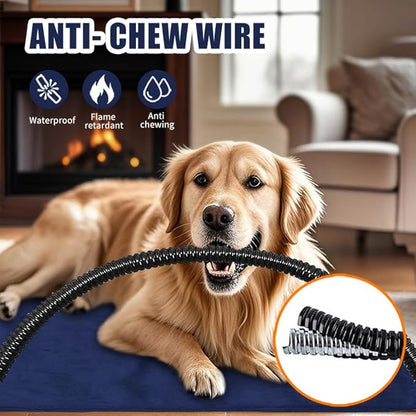Pet Heating Pad with Chew Resistant Cord,Indoor Waterproof Heated Pet Mat with Constant Temperature and Machine Washable Cover for Dog and Cat, 70x40CM (Medium, Geometric)