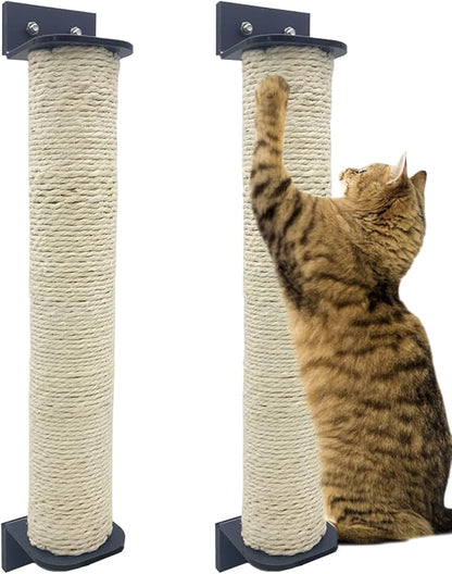 VCEPJH 2 Pcs Cat Scratching Post for Crate Cage Mounted Cat Scratcher Natural Sisal Scratch for Scratching and Climbing Furniture 15x2.7inches (White)