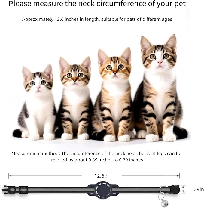 GPS Collar for Cats,Pet Tracker (Android Only) Smart tag,Waterproof Compatible with Google Find My,No Monthly Fee,Advanced Tracking Solution Smart Collar for Pet Safety Ideal Small Large Cats