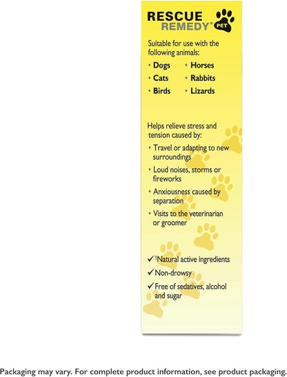 Rescue Remedy Pet Dropper - 10mL - Stress & Tension Support for Dogs & Cats with Bach Natural Flower Essences - Sedative-Free, Homeopathic Liquid Formula - For All Breeds, Ages & Weights