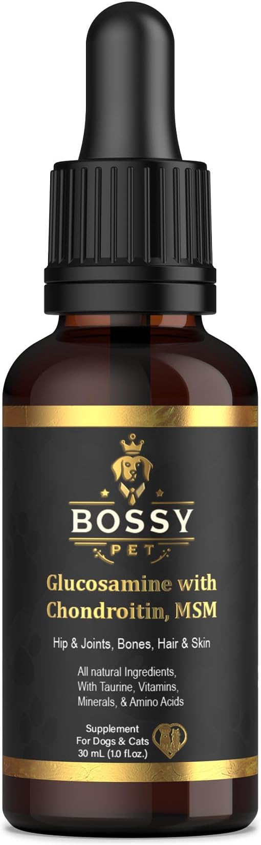Liquid Glucosamine for Dogs & Cats - Advance Joint Support Supplement - Supplement with Chondroitin, MSM, Hyaluronic Acid, Biotin, Collagen Peptides & Taurine - Max Potency