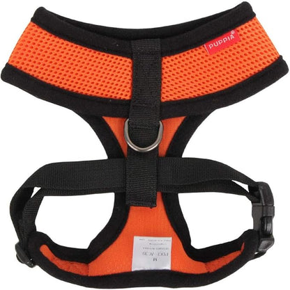 Puppia Soft Dog Harness No Choke Over-The-Head Triple Layered Breathable Mesh Adjustable Chest Belt and Quick-Release Buckle, Orange, Medium (Pack of 3)