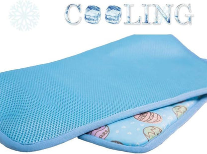 SEIS Dog Ice Pad Ice Silk Cats Kennel Mat Pet Cooling Pad Summer Cool Bamboo Mat Breathable Pad (Blue, L