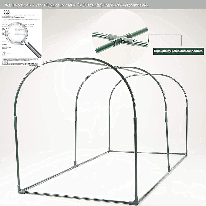 Portable Chicken Run Hen Coop,Walk-in Poultry House,Outdoor Gardening Net,Easy-up Small Animals Enclosure for Protecting Pet and Plant with Metal Frames and 10 Stakes in Backyard and Farm