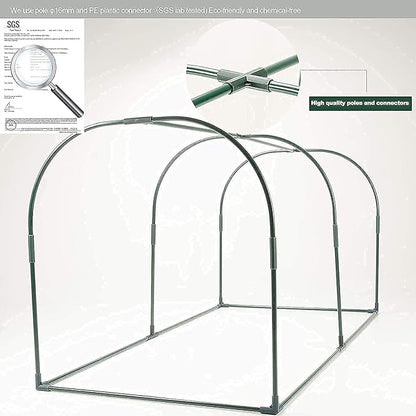 Portable Chicken Run Hen Coop,Walk-in Poultry House,Outdoor Gardening Net,Easy-up Small Animals Enclosure for Protecting Pet and Plant with Metal Frames and 10 Stakes in Backyard and Farm