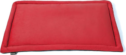 Allisandro Lightweight Waterproof Dog Bed Pad, 1.5" Thick Travel Mat for Crates, Kennels & Elevated Beds, Washable Non-Slip Sleeping Mat for Small to Large Dogs, 30 x 19 Inches, Dark Red