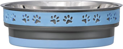 Loving Pets Corsa Dog Bowls- Stainless Steel Dog & Cat Bowls - Spill Proof Dog Food Bowl, Cat Bowl, Puppy Essentials & Pet Supplies Great for Home & Travel (Medium 20-35 lbs, Rapid Blue)