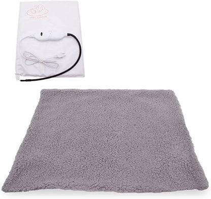 Sakar Pet Genius Heated Pet Bed, Warming Bed for Dogs and Cats with Removable Cover, DoubleSided Puppy Bed for Winter and Summer, Dirt Resistant and Non Slip Bottom, Brown and White, (PET603)