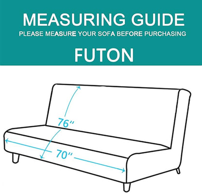 U-NICE HOME Futon Sofa Covers Reversible Sofa Slipcover Armless Cover Furniture Protector Couch Cover Water Resistant (Futon, Sand/Beige)