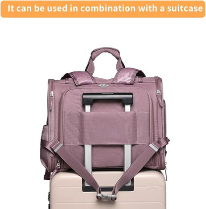 Pet Backpack Carrier for Small Dogs Medium Cats, Puppies,Breathable and Collapsible Design, Portable Travel Bag for Bearded Dragon,Rabbit Cage (Purple, Small)