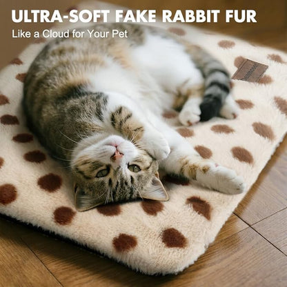 Self Warming Mat for Cats Dogs Self Heating Thermal Pad for Crates Cages Couches Beds 29.5" L x 18.8" W Removable Cover Non-Slip Bottom Indoor Outdoor Brown M