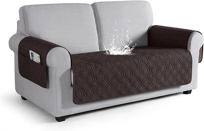 VANSOFY Couch Cover, Waterproof Sofa Covers Washable Slipcover Furniture Protector Couch Seat Covers Non-Slip Couch Cover for Dogs, Pets(Loveseat Plus, Chocolate)