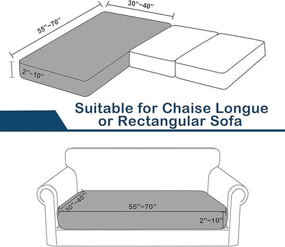100% Waterproof Couch Cushion Covers L Shaped Chaise Cover, Stretch Seat Covers for Sectional Sofa, Reversible Couch Sofa Protector Covers for Kids Pets (Chaise Cover, Sand)