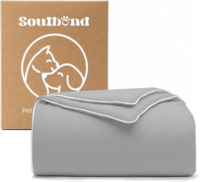 Soulbond Cooling Blanket for Large Dogs - Q-MAX>0.45, Washable Cool Pet Cats Throw Blanket for Hot Weather, Self-Cooling Soft Dog Mat for Bed Crates Couch Sofa Cars(40"x50", Dark Gray)