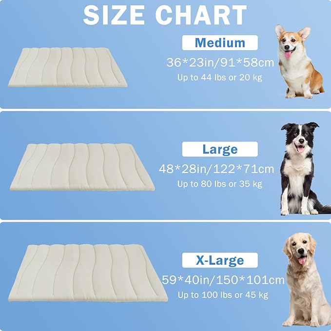 SCENEREAL Dog Cooling Mat for Crate, Thicken Self-Cooling Dog Pad Reversible (Cool & Warm), 59"x40" Pet Cool Bed for M Large XL Dogs,Kennel Sofa Mats Machine Washable, Durable Non-Toxic Gel, Outdoor