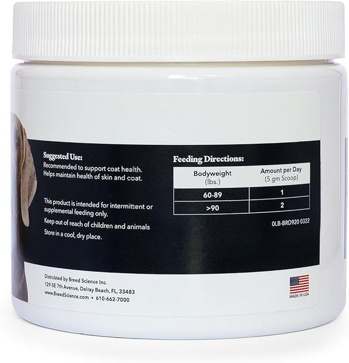 Skin and Coat Supplement Powder for Large Dogs- Anti Allergy Treatment and Itching Relief- with Vitamins A, E and Biotin - Care Products and Shedding Control Supplements for Itchy Pets