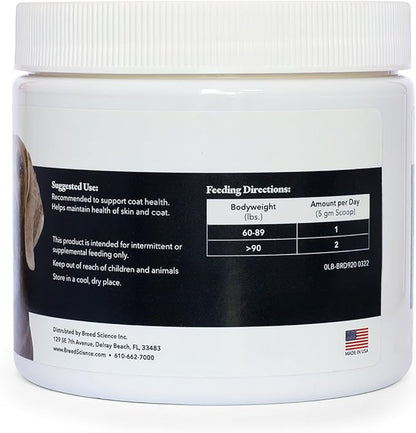 Skin and Coat Supplement Powder for Large Dogs- Anti Allergy Treatment and Itching Relief- with Vitamins A, E and Biotin - Care Products and Shedding Control Supplements for Itchy Pets