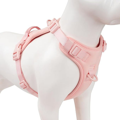 No Pull Dog Harness, Puppy Vest with Front Clip for Small Medium Large Sized Dog(Light Pink,L)