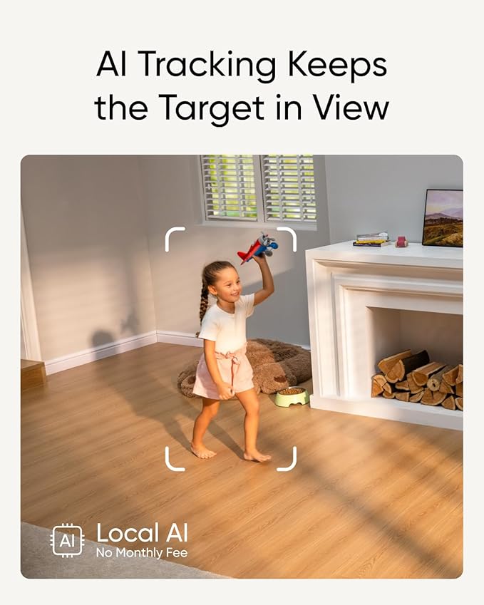 eufy Security 4K Indoor Camera S350-No Subscription, Dual Cameras,8× Zoom,360° Pan &Tilt, Work as Pet Camera,Nanny/Elder/Baby Monitor,AI Auto-Tracking, Human/Pet Detection, 2.4G/5G Wi-Fi