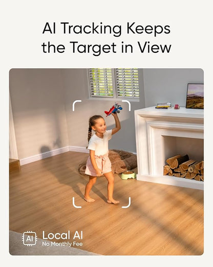 eufy Security 4K Indoor Camera S350-No Subscription, Dual Cameras,8× Zoom,360° Pan &Tilt, Work as Pet Camera,Nanny/Elder/Baby Monitor,AI Auto-Tracking, Human/Pet Detection, 2.4G/5G Wi-Fi