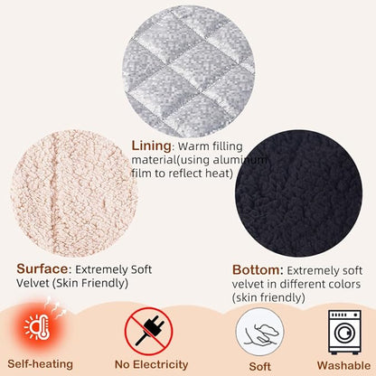 Self Heated Dog Mat Advanced Extra Warm Thermal Pet Warming pad Pad for Indoor Outdoor Pets with Removable Cover Non-Slip Bottom Washable Non Electric Self Warming Dog Bed, 27 * 35inch