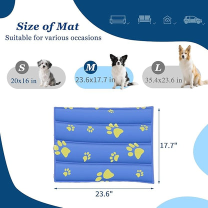 2025 Pet Cooling Mat for Dogs - 23.6"x17.7" Large Dog Cooling Pad, Non-Slip Kennel Bed Mats for Summer, Washable Cool Pet Mat for Cats/Dogs