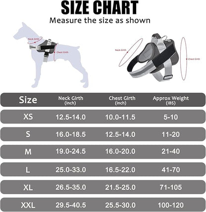 Bolux Dog Harness, No-Pull Reflective Dog Vest, Breathable Adjustable Pet Harness with Handle for Outdoor Walking - No More Pulling, Tugging or Choking (Black, S)