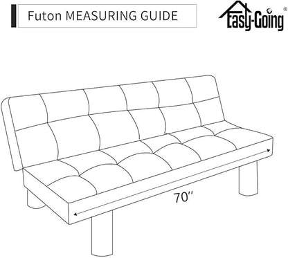 Easy-Going Futon Sofa Slipcover Reversible Sofa Cover Armless Futon Cover Furniture Protector Couch Cover Water Resistant Pets, Kids, Children, Dog, Cat (Futon, Light Gray/Ivory)
