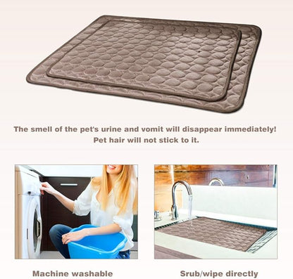 2026 Upgraded Washable Dog Cooling Mat Ice Silk Cooling Mat for Dogs Pet Self Cooling Pad Blanket Dog Cooling Pad (Q-Max>0.4) for Indoor & Outdoor Car Seats (Coffee, 40x28 in)