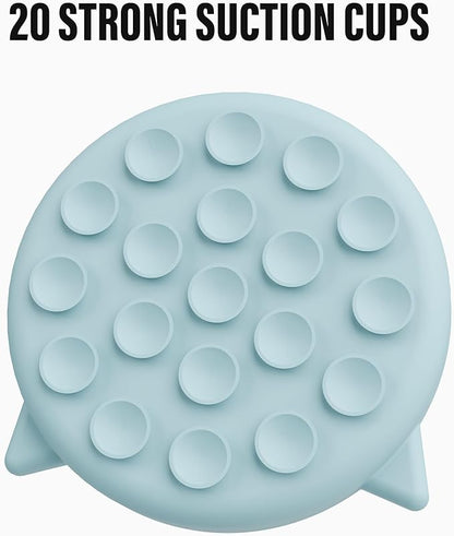 Silicone Cat Slow Feeder Bowl with Suction Cups, Puzzle Feeder, Interactive Toys for Cats, Reduces Overeating (Blue, 1 Cup)