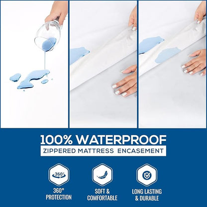 Utopia Bedding Mattress Protector Zippered Crib Size, 100% Waterproof Bed Bug and Dust Mite Proof Mattress Encasement, Absorbent 6 Sided Mattress Cover