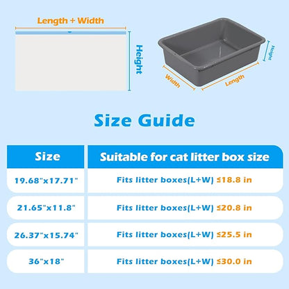 Cat Litter Bags 120 Count, 26.37"X15.74" Drawstring Close Litter Box Liners for Automatic Litter Box,Thick Cat Poop Bags,Easy to Clean,Heavy Duty Robot Bag for Self-Cleaning Box