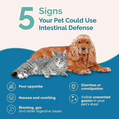 PranaPets Intestinal Defense Supplement for Dogs & Cats | Naturally Helps Digestive Issues in Pets | Herbal Formula | 2-Pack