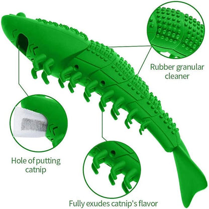 Smokey's Stash Cat Toy Interactive Catnip Dental chew cat Toothbrush refillable with Bell (Toy)