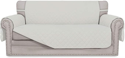 Easy-Going Sofa Slipcover Reversible Loveseat Sofa Cover Couch Cover for 2 Cushion Couch Furniture Protector with Elastic Straps for Pets Kids Dog Cat (Oversized Loveseat, Ivory/Ivory)