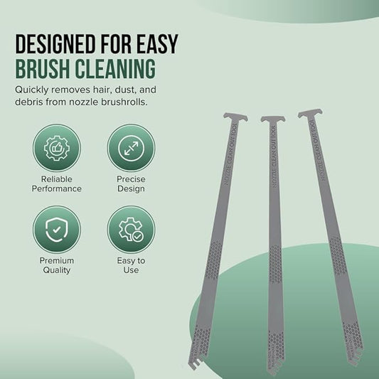 (Pack of 3) Replacement Nozzle Brushroll Cleaning Tool for All Vacuum Carpet Cleaners & Pet Carpet Cleaners Parts & Accessories