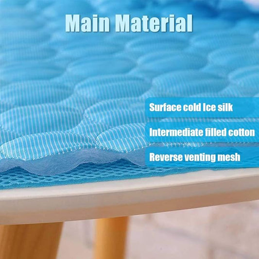 2026 Upgraded Washable Dog Cooling Mat Ice Silk Cooling Mat for Dogs Pet Self Cooling Pad Blanket Dog Cooling Pad (Q-Max>0.4) for Indoor & Outdoor Car Seats (Blue, 59x39 in)