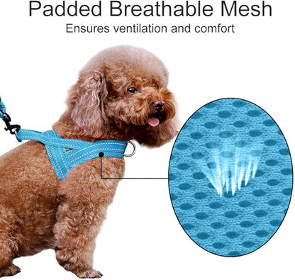 Plutus Pet No Pull Dog Harness with Breathable Mesh Padded, Adjustable Reflective Escape Proof Dog Harness, Quick Fit Dog Vest Harness for Small Medium Large Dogs(L, Cyan)