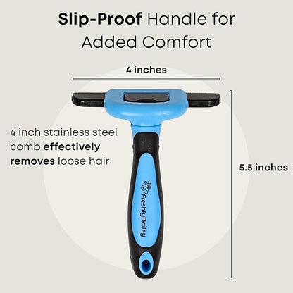Freshly Bailey Deshedding Brush for Short Haired Dogs & Cats - Cat and Dog Brush for Shedding Short Hair - Highly Effective Deshedder Grooming Comb