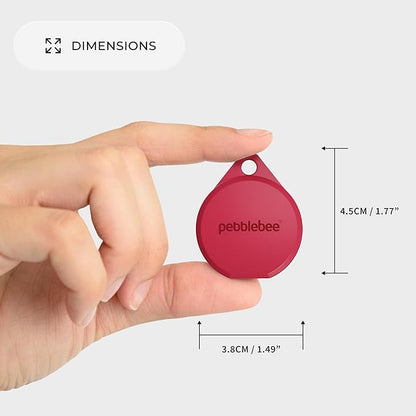 Pebblebee Clip 5 | Rechargeable Bluetooth Tracker Tag for Keys | Alternative to Air Tag & Android Trackers | 130 dB Siren, Bright LED Strobe, 12-Month Battery, Alert Safety Mode | Hot Coral