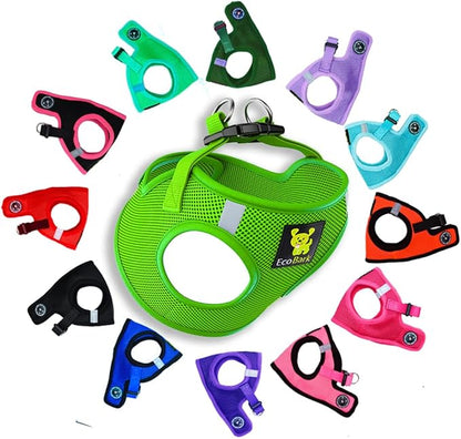 EcoBark Rapid Fastener Super Comfort Fully Adjustable Double Padded Step in Dog Harness (Small, Green)