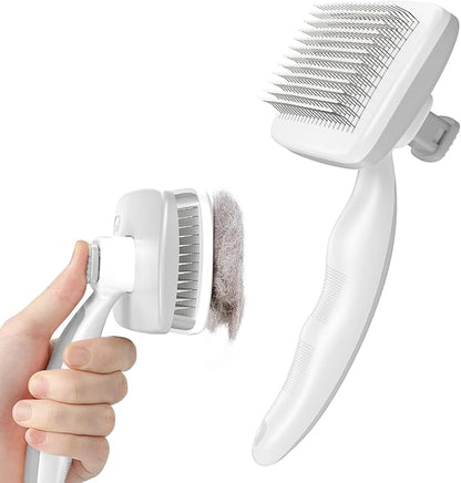 Pecute Self-Cleaning Slicker Brush for Dogs, Cats, Lightweight Dog Brush for Shedding Massaging Grooming, Cat Brush Gently Removes Loose Fur Undercoat for Small Dogs Cats Rabbits of All Hair Types