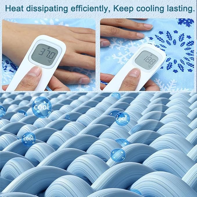 Upgraded Dog Cooling Mat 23.62” x 19.68” Pet Summer Self-Cooling Pad Easy Washable Comfortable Cooling Sleeping Bed for Dogs and Cats (L for Pets Under 44lb)