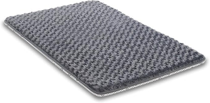 Small Dog Bed for Crate High Resilience Foam Crate Pad Mat for Medium Dogs Washable Anti-Slip,17" x 11",Dark Gray