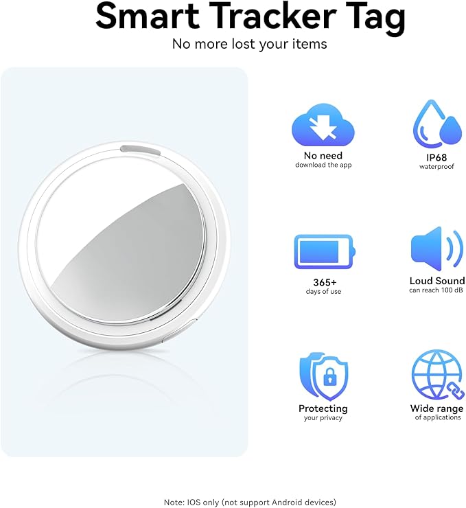 Air Tracker Tags-4 Pack, Item Finders Works with Apple Find My(iOS Only), Air Tracker Tags with 4 Case, Bluetooth Tracker Keys Finder and Item Locator & GPS Trackers for Kids/Pets/Dog/Luggage/Wallet
