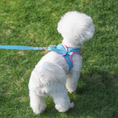 Dog Harness Medium Sized Dog, No-Pull Dog Harness and Leash Set for Outdoor Walking, Breathable Mesh Reflective Dog Vest for Small Medium Breed Pet Dogs, Pink M