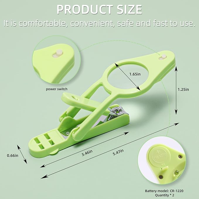 wefaner Nail Clippers with fold-Away Magnifier and LED Light, nail clipper with light,lighted nail clipper,Fingernails & Toenails Nail Clippers Care for Elderly Seniors Pets and Baby Reduce Eye Strain