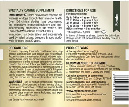 Plant-Based Dog Supplement Powder | Fermented Wheat Germ Extract | Boosts Immunity, Gut Health & Energy | Natural Pet Supplement for All Dog Ages | Non-GMO, Vet Trusted, Safe Formula- 90g