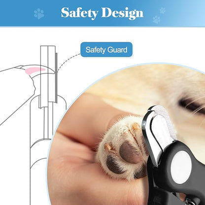 Swihauk Heavy Duty Dog Nail Clippers and Trimmers, Professional Pet Nail Clippers with Nail File for Dogs Cats Small Animal, Claw Clippers with Safety Guard to Prevent Over-Cutting, Black