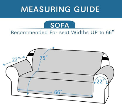 H.VERSAILTEX Reversible Sofa Slipcover Furniture Protector Water Resistant 2" Wide Elastic Strap Sofa Cover Couch Covers Pets Kids Fit Sitting Width Up to 66" (Sofa: 75" x 110", Taupe Brown/Beige)
